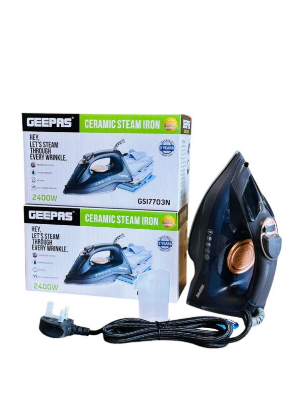 Geepas 2-in-1 ceramic steam iron wet & dry GSI7703N - Image 3