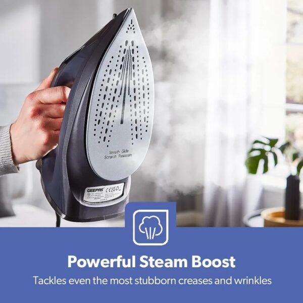 Geepas 2-in-1 ceramic steam iron wet & dry GSI7703N - Image 5