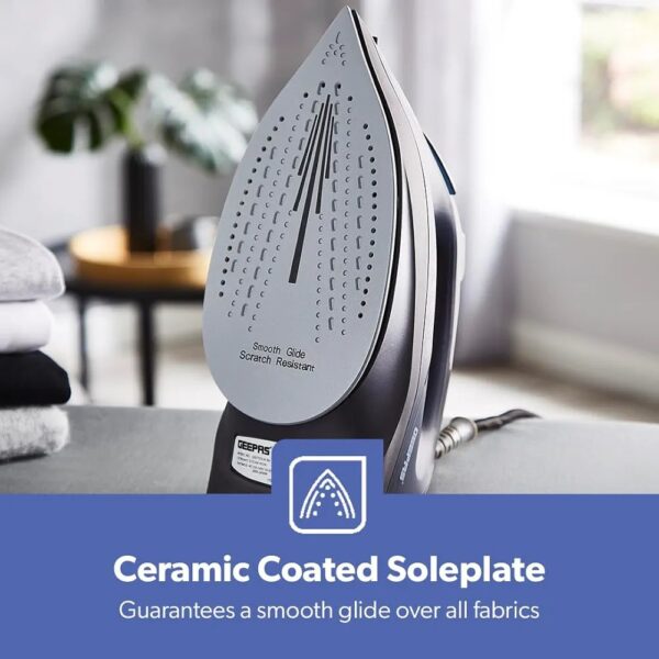 Geepas 2-in-1 ceramic steam iron wet & dry GSI7703N - Image 7