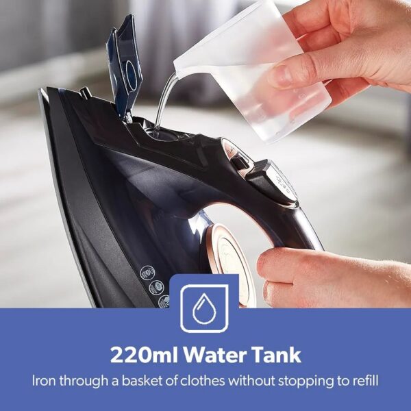 Geepas 2-in-1 ceramic steam iron wet & dry GSI7703N - Image 10