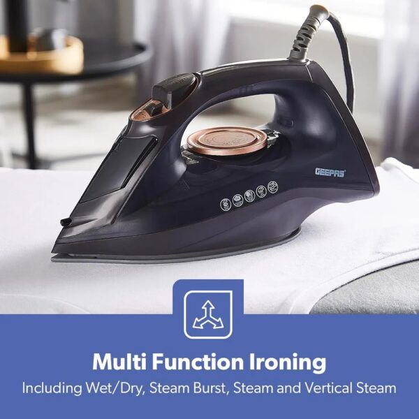Geepas 2-in-1 ceramic steam iron wet & dry GSI7703N - Image 6