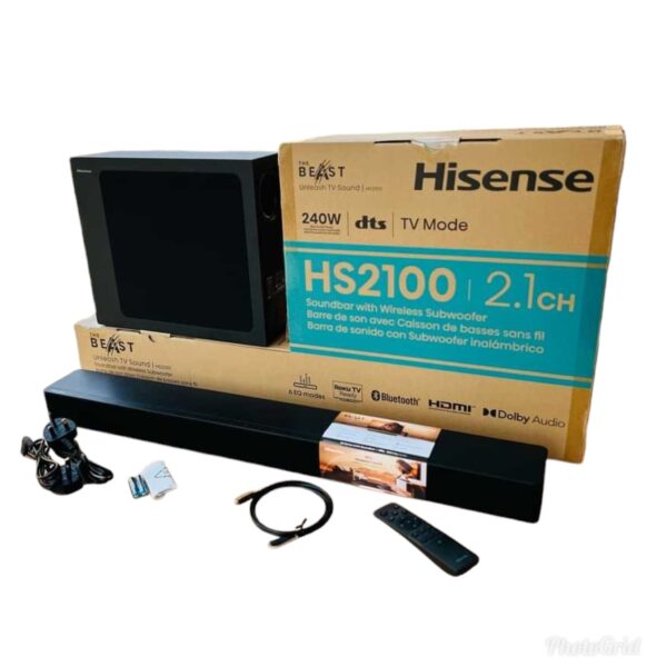 Hisense 2.1ch sound bar 240W with wireless subwoofer HS2100 THE BEAST