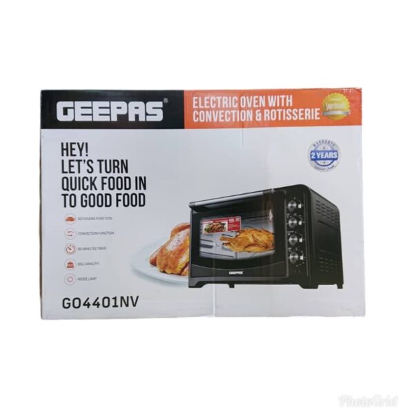 Geepas 60L electric oven with convection & rotisserie GO4401NV - Image 2