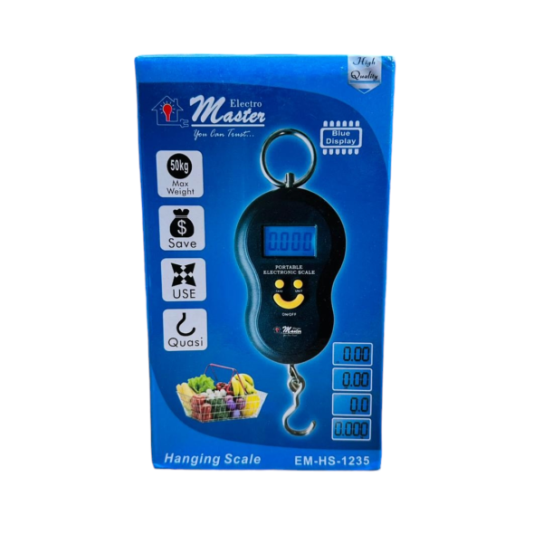 Electro Masters Portable Electronic Hanging Weighing Scale 50Kg Max Weight EM-HS-1235 - Image 3