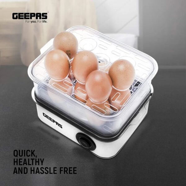 Geepas 2-in-1 Egg Boiler & Poacher 2 Tier 16 Eggs GEB63019UK - Image 9