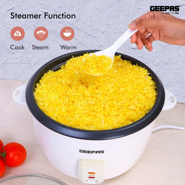 Geepas 2.8L Automatic Rice Cooker 3-in-1 [ Cook, Steam & Keep Warm ] GRC4327N - Image 7