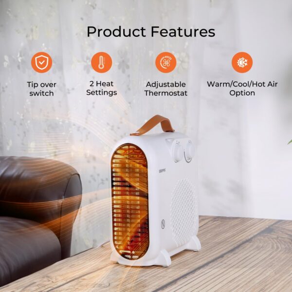 Geepas Portable Fan Heater GFH28547 - Image 3