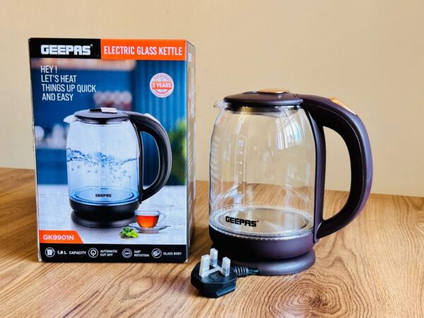 Geepas 1.8L Electric Glass Kettle GK9901N - Image 2