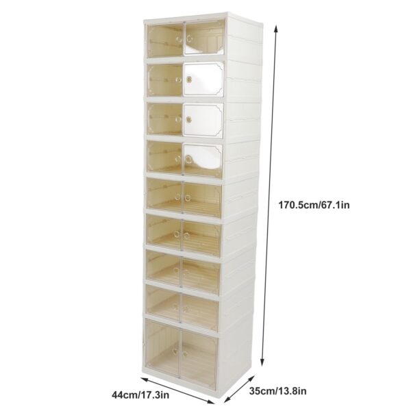 9 Layer Foldable Shoe Rack Organizer - Plastic - Image 3