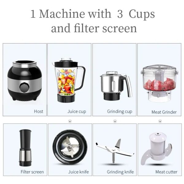 Hoffman 4-in-1 Blender Multifunctional Food Processor HM-126 - Image 4