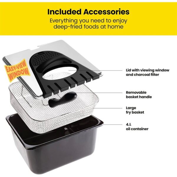 Saachi 4L Deep Fryer NL-DF-4762-ST with an Adjustable Thermostat - Image 3