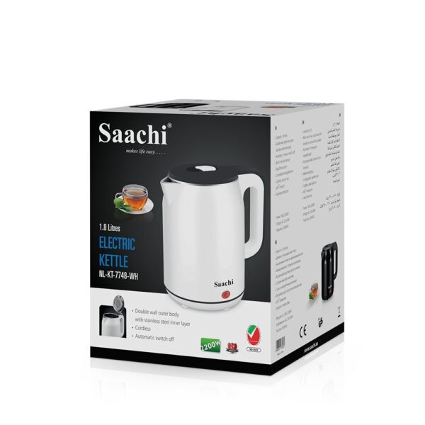 Saachi 1.8L Electric Kettle NL-KT-7748-WH ( White ) with Automatic Shut-Off - Image 2