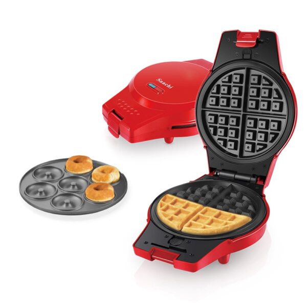 Saachi 2 in 1 Waffle/Donut Maker NL-2M-1564-RD