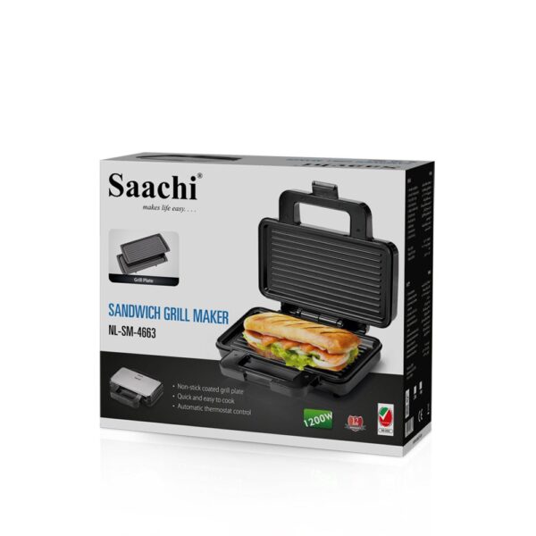 Saachi Sandwich Maker / Grill NL-SM-4663-BK - Image 2