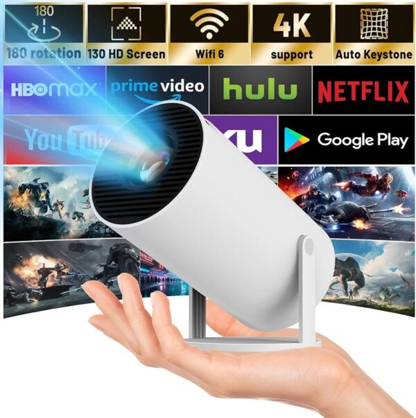 4K Mini Smart Projector 1080P Wifi Bluetooth Portable Home Theater