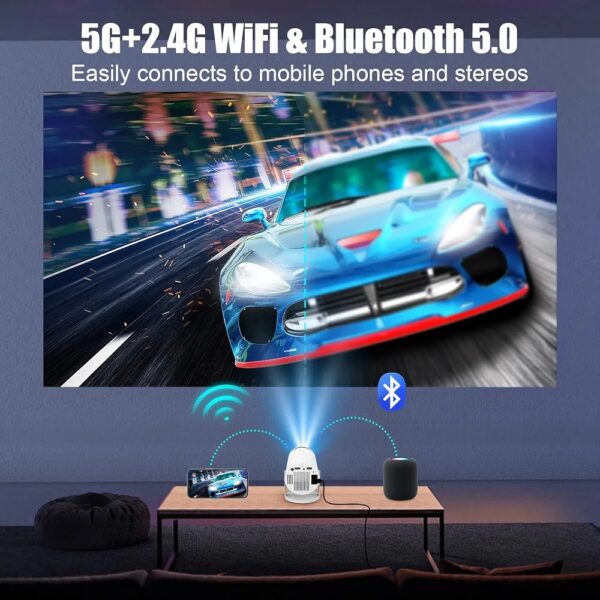 4K Mini Smart Projector 1080P Wifi Bluetooth Portable Home Theater - Image 9