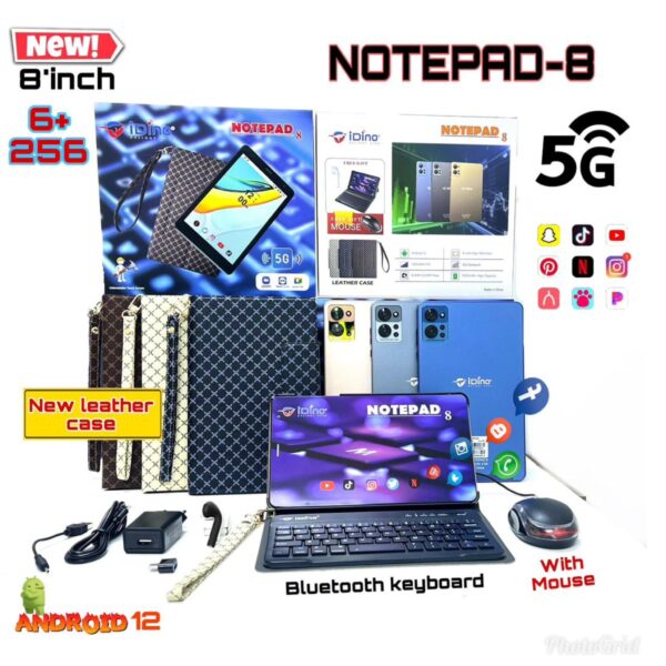 Idino Notepad 8 | 8 inches | Sim Card | Bluetooth Keyboard | 256GB ROM | 6GB RAM