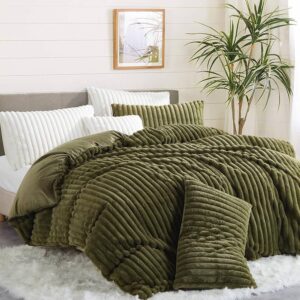 Olive Green Coral Velvet Duvet 4pcs 6by6