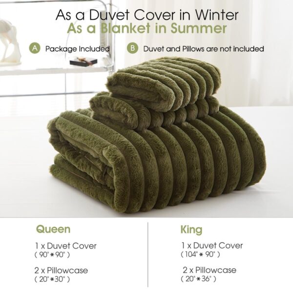 Olive Green Coral Velvet Duvet 4pcs 6by6 - Image 3