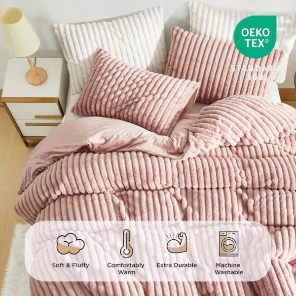 Blush Pink Coral Velvet Duvet 4pcs 6by6 - Image 2