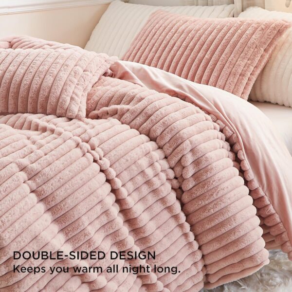 Blush Pink Coral Velvet Duvet 4pcs 6by6 - Image 4