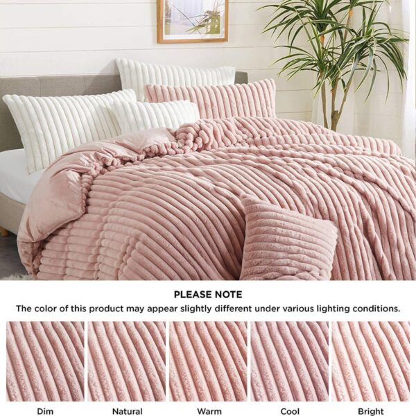 Blush Pink Coral Velvet Duvet 4pcs 6by6 - Image 5