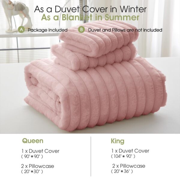Blush Pink Coral Velvet Duvet 4pcs 6by6 - Image 3