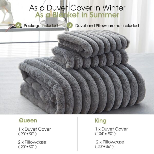 Gray Coral Velvet Duvet 4pcs 6by6 - Image 4