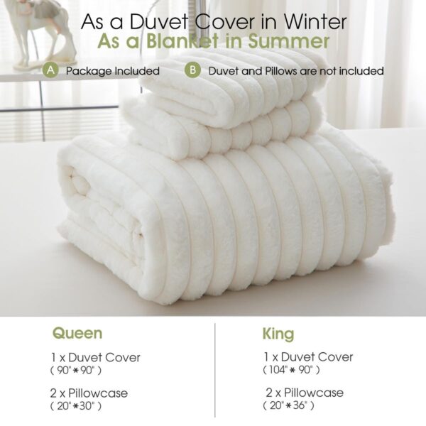 White Coral Velvet Duvet 4pcs 6by6 - Image 3