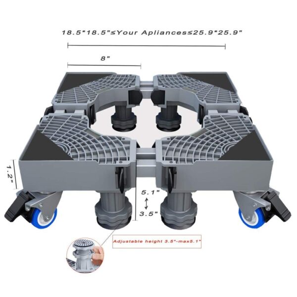 Luxury Fridge/Washing machine Adjustable Movable Stand - Image 7