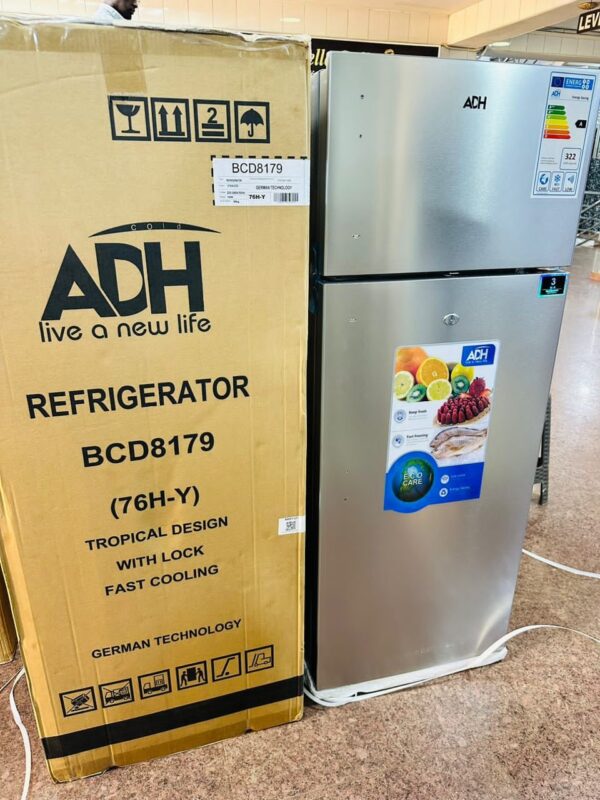 ADH 276L Double Door Refrigerator – Silver BCD8179 - Image 2