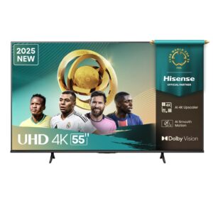 Hisense 55-inch Series A6 4K UHD Smart TV, 55A6; Built-in Wi-Fi, HDR, Dolby Atmos, VIDAA, Bluetooth, Free-to-Air Decoder
