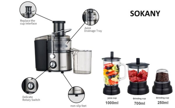Sokany 4 in 1 Juice Extractor SK-4009 - Image 4
