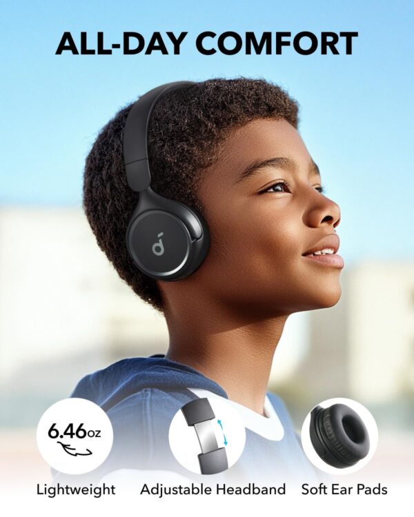 Anker Soundcore H30i Bluetooth Wireless & Wired Headphones 70 Hours Play Time ( Kids & Adults ) - Black - Image 6
