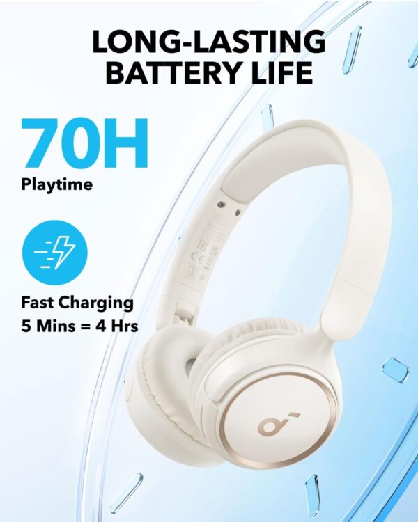 Anker Soundcore H30i Bluetooth Wireless & Wired Headphones 70 Hours Play Time ( Kids & Adults ) - White - Image 2
