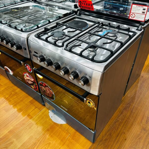 Blueflame 60by60cm 3 gas burners, 1 Electric Gas Cooker Diamond Series - Inox Stainless steel