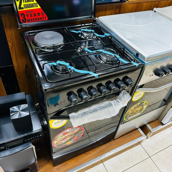 Blueflame 50x50cm 3 gas burners, 1 Electric Plate Gas Cooker with Electric Oven, Timer, Temperature C5031E – B - Black - Image 2