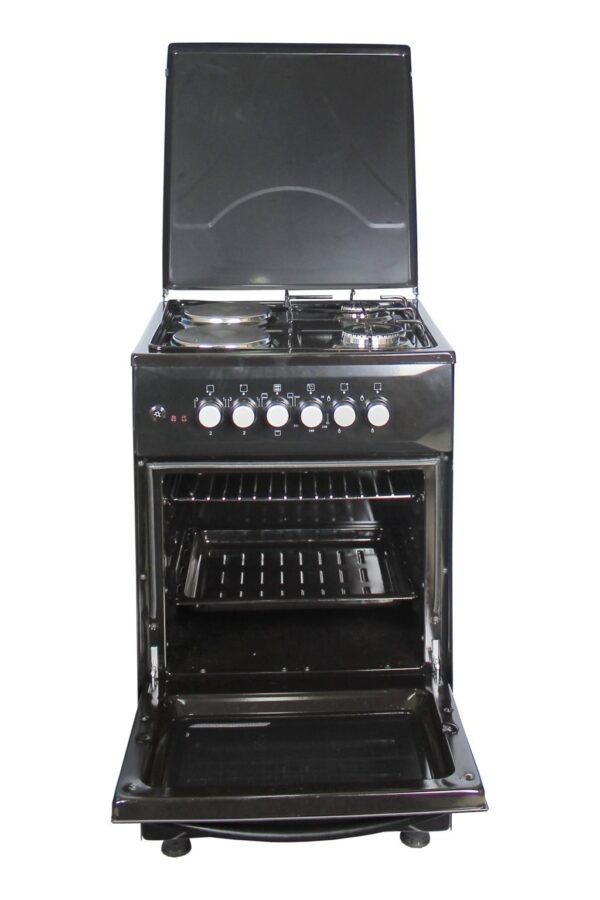 Blueflame 50x50cm 2 gas burners, 2 Electric Gas Cooker with electric oven - Black C5022E - B - Image 2