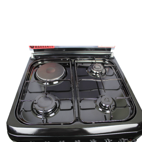 Blueflame 60by60cm 3 gas burners, 1 Electric Gas Cooker with electric oven S6031EP-BC - Black Stainless Steel - Image 4