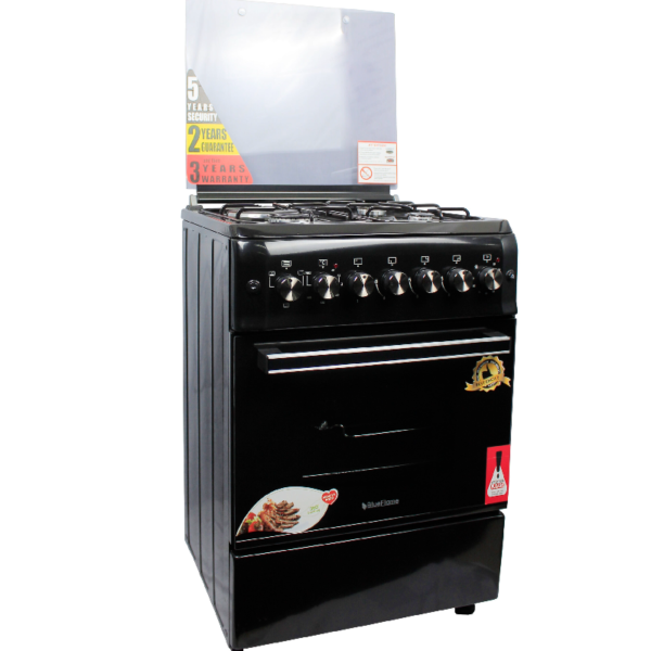 Blueflame 60by60cm 3 gas burners, 1 Electric Gas Cooker with electric oven S6031EP-BC - Black Stainless Steel - Image 3