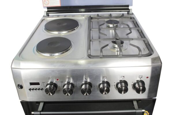 Blueflame 60by60cm 2 gas burners, 2 Electric Gas Cooker Diamond Series D6022ERF - Inox Stainless steel - Image 2