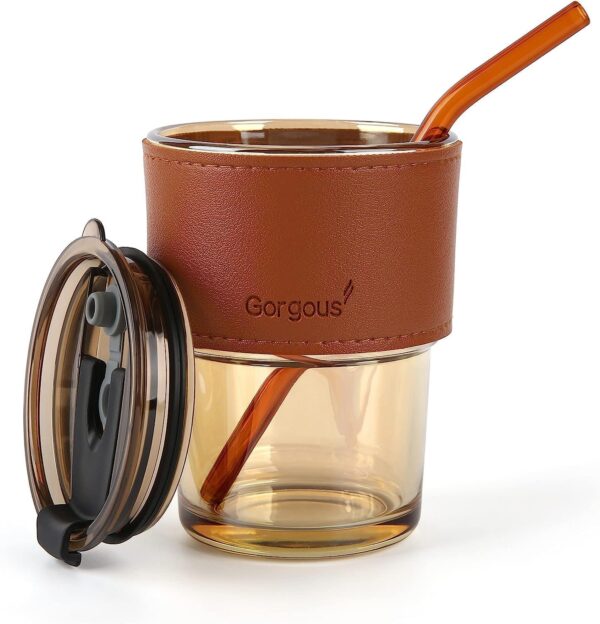 Glass Cup with Glass Straw