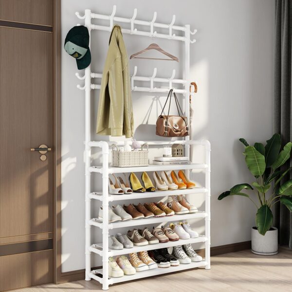 5 Layer Shoe Rack, Hat & Coat Rack - White