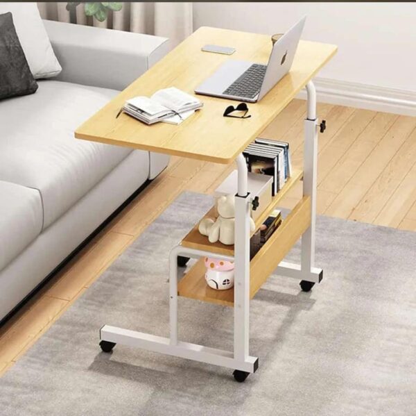 Adjustable Overbed Bedside Table Rolling Laptop Stand & Desk