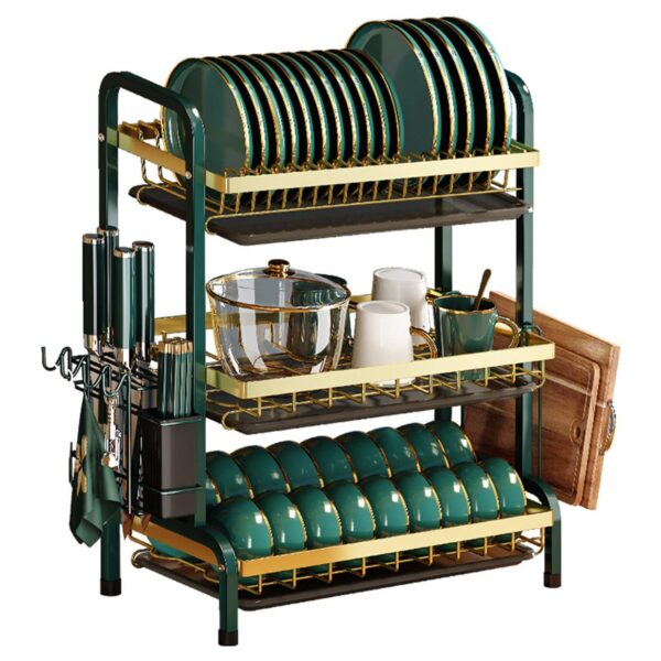 Compact Dish Rack for Kitchen Counter, Plate Dish, Bowl, Cup, Book, Pot Lid, Cutting Board, Drying Rack Holder, Dish Drainer - Image 2