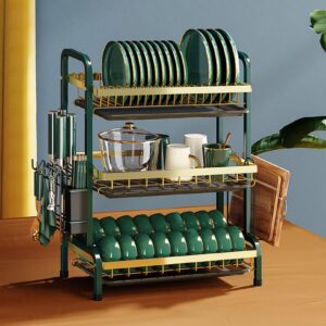 Compact Dish Rack for Kitchen Counter, Plate Dish, Bowl, Cup, Book, Pot Lid, Cutting Board, Drying Rack Holder, Dish Drainer