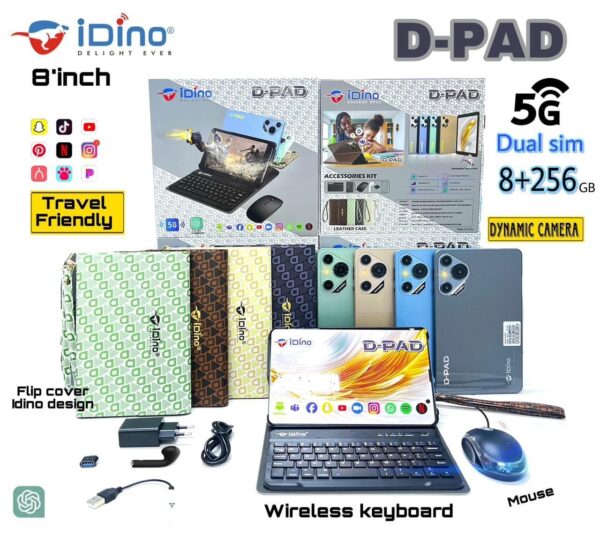 Idino D-PAD PC Android Tablet – 256GB ROM – 6GB RAM – 5000mAh – Dual Sim