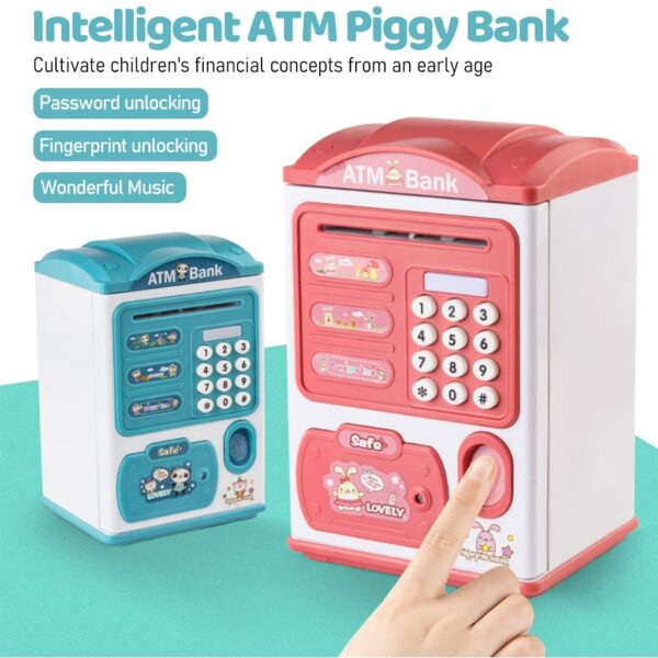Fingerprint ATM Piggy Bank Saving Box For Kids - Image 2