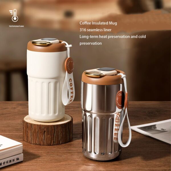 Coffee Insulated Thermal Mug 450ml with Temperature Display - Image 8