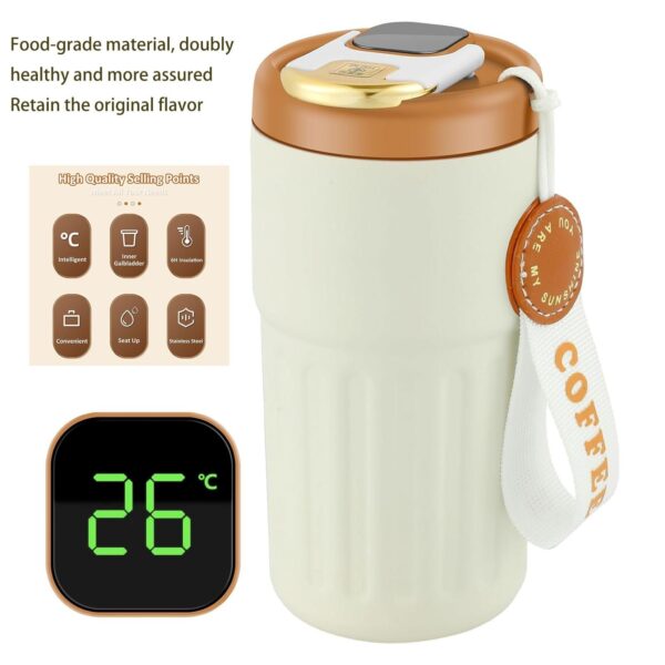 Coffee Insulated Thermal Mug 450ml with Temperature Display - Image 7